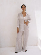 The Handloom-Voyage Set Burgundy Stripes-Set-1-Milagron.com