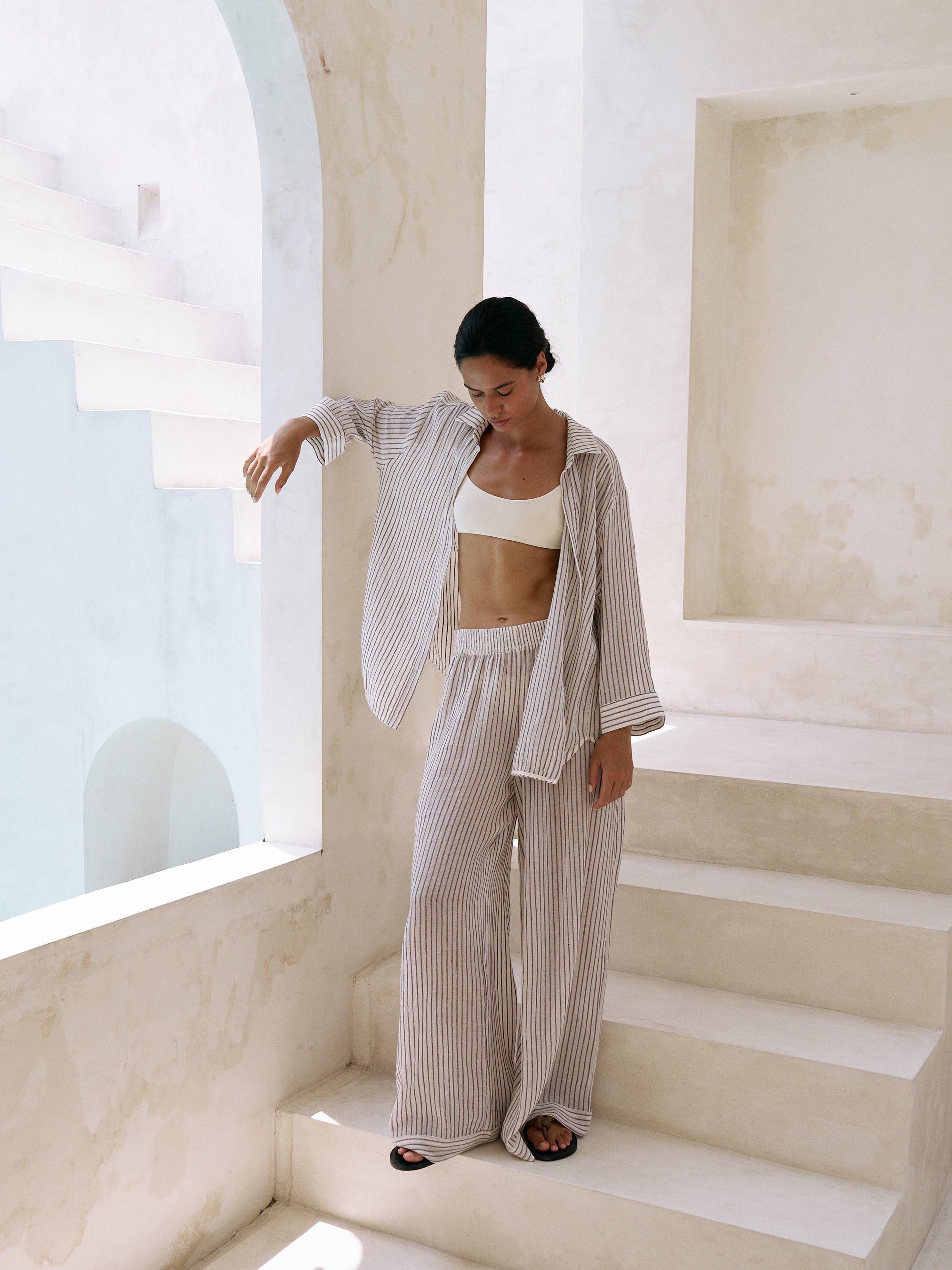 The Handloom-Voyage Set Burgundy Stripes-Set-2-Milagron.com