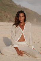 The Handloom-Voyage Set Khaki Green Stripes-Alt - Üst Takım-3-Milagron.com