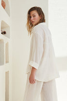 The Handloom-Voyage Set White Stripes-Alt - Üst Takım-3-Milagron.com