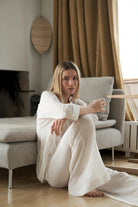 The Handloom-Voyage Set White Stripes-Alt - Üst Takım-6-Milagron.com