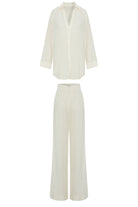 The Handloom-Voyage Set White Stripes-Alt - Üst Takım-8-Milagron.com