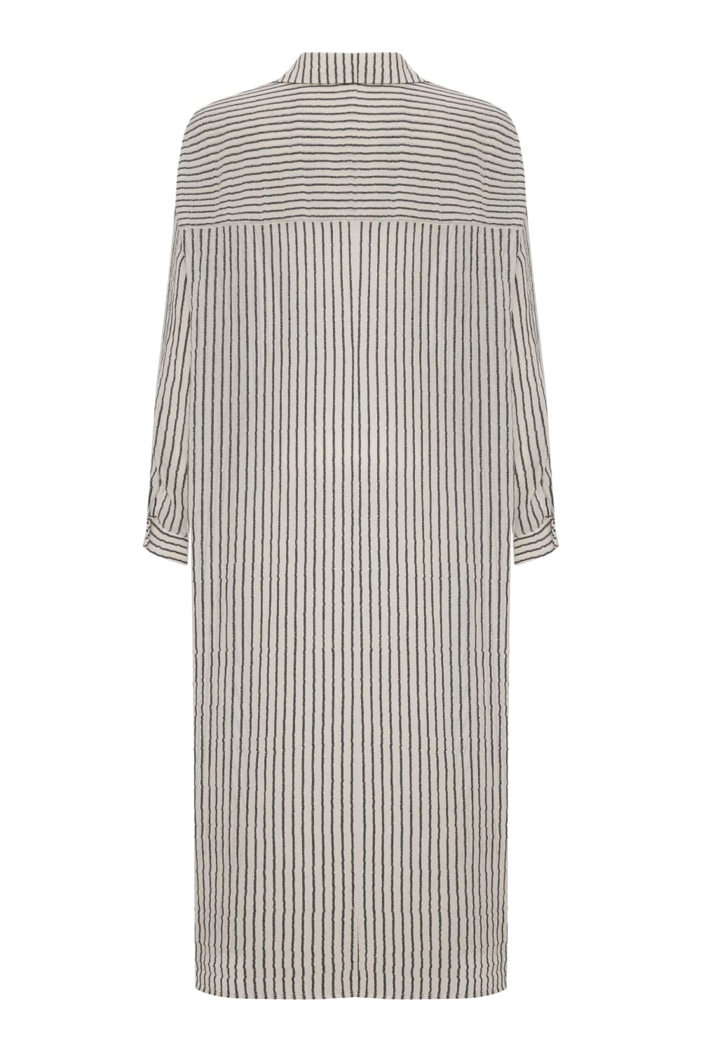 The Handloom-Voyage Shirt Dress Black Stripes-Elbise-9-Milagron.com