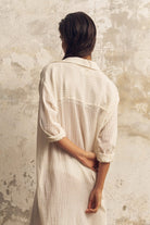 The Handloom-Voyage Shirt Dress White Stripes-Elbise-3-Milagron.com