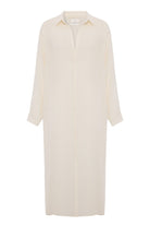 The Handloom-Voyage Shirt Dress White Stripes-Elbise-9-Milagron.com