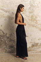 The Handloom-Wrap Your Way Jumpsuit Black-Tulum-4-Milagron.com