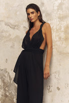 The Handloom-Wrap Your Way Jumpsuit Black-Tulum-5-Milagron.com