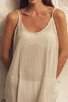 The Handloom-Yaz Dress Khaki Green Stripes-Elbise-5-Milagron.com