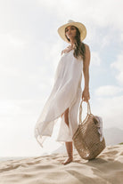 The Handloom-Yaz Dress White Stripes-Elbise-1-Milagron.com