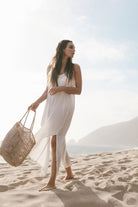 The Handloom-Yaz Dress White Stripes-Elbise-2-Milagron.com