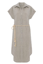 The Handloom-Zaya Shirt Dress Gray-Elbise-7-Milagron.com