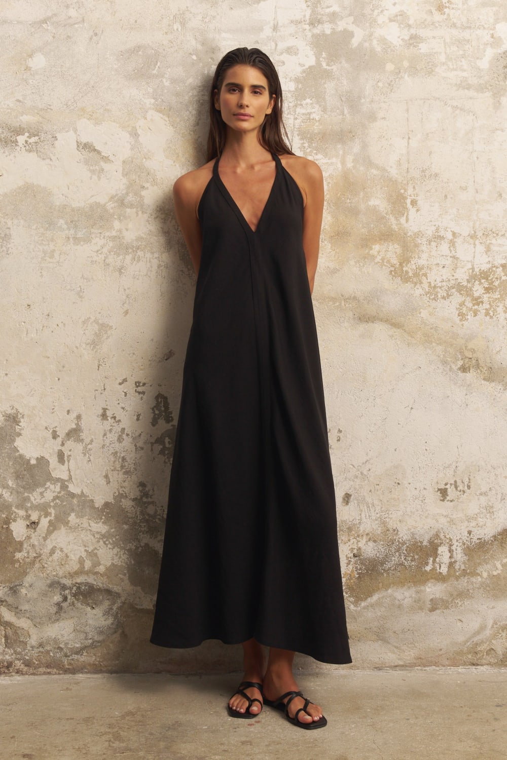 The Handloom-Zoe Maxi Dress Black-Elbise-2-Milagron.com