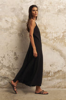 The Handloom-Zoe Maxi Dress Black-Elbise-4-Milagron.com