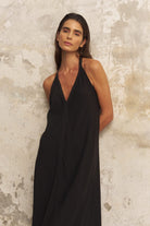 The Handloom-Zoe Maxi Dress Black-Elbise-6-Milagron.com