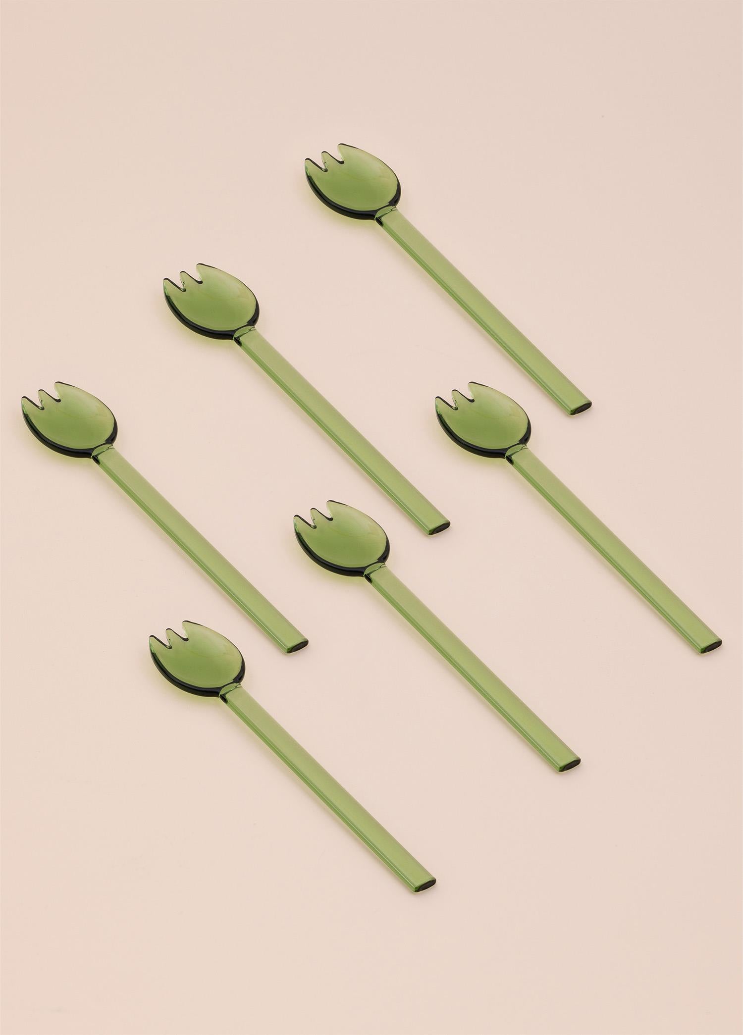 Abiete Dondurma Ve Tatlı Kaşığı Yeşil 6Lı Set
