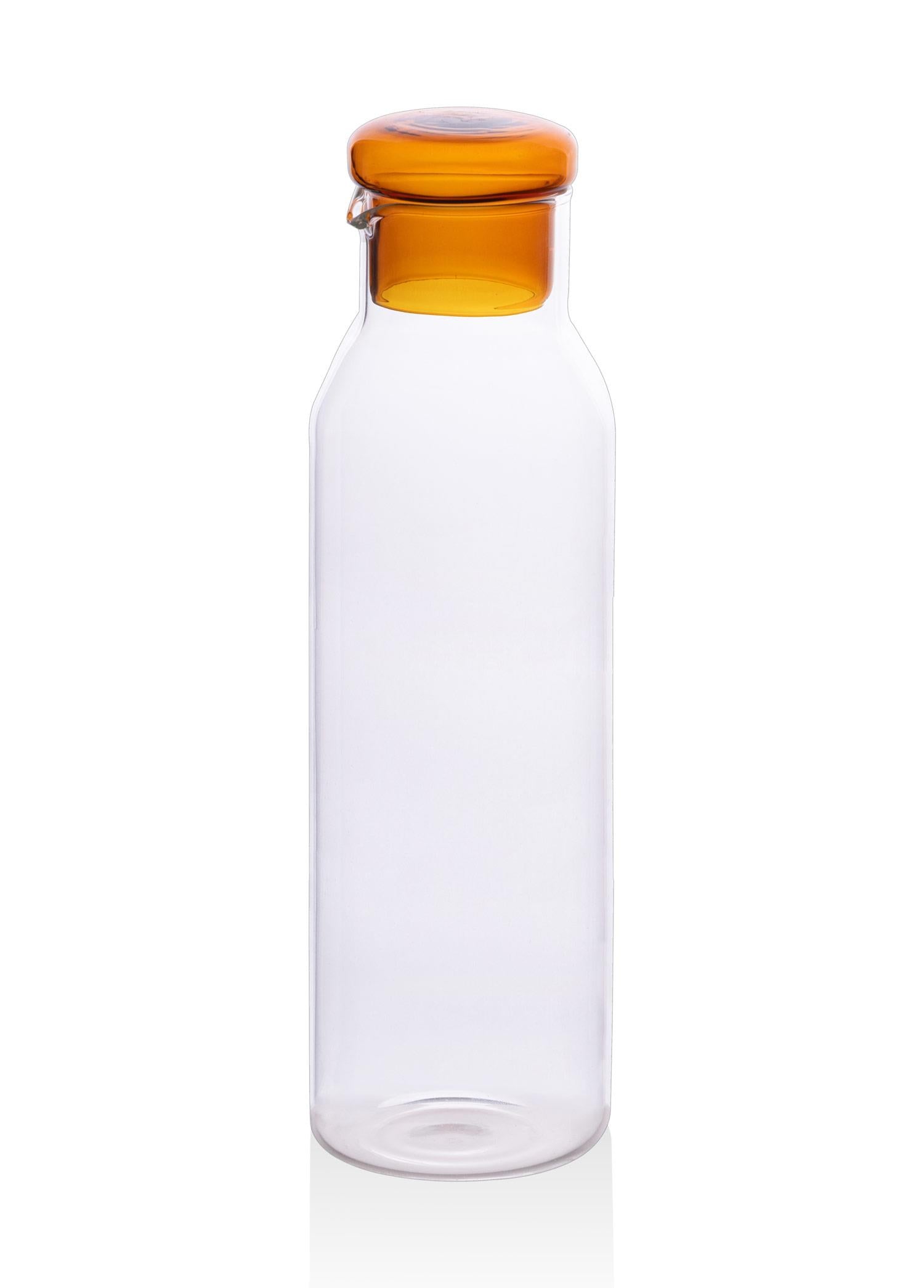 Cam Şişe Amber Kapakl Sürahi 9X28Cm 950 Ml