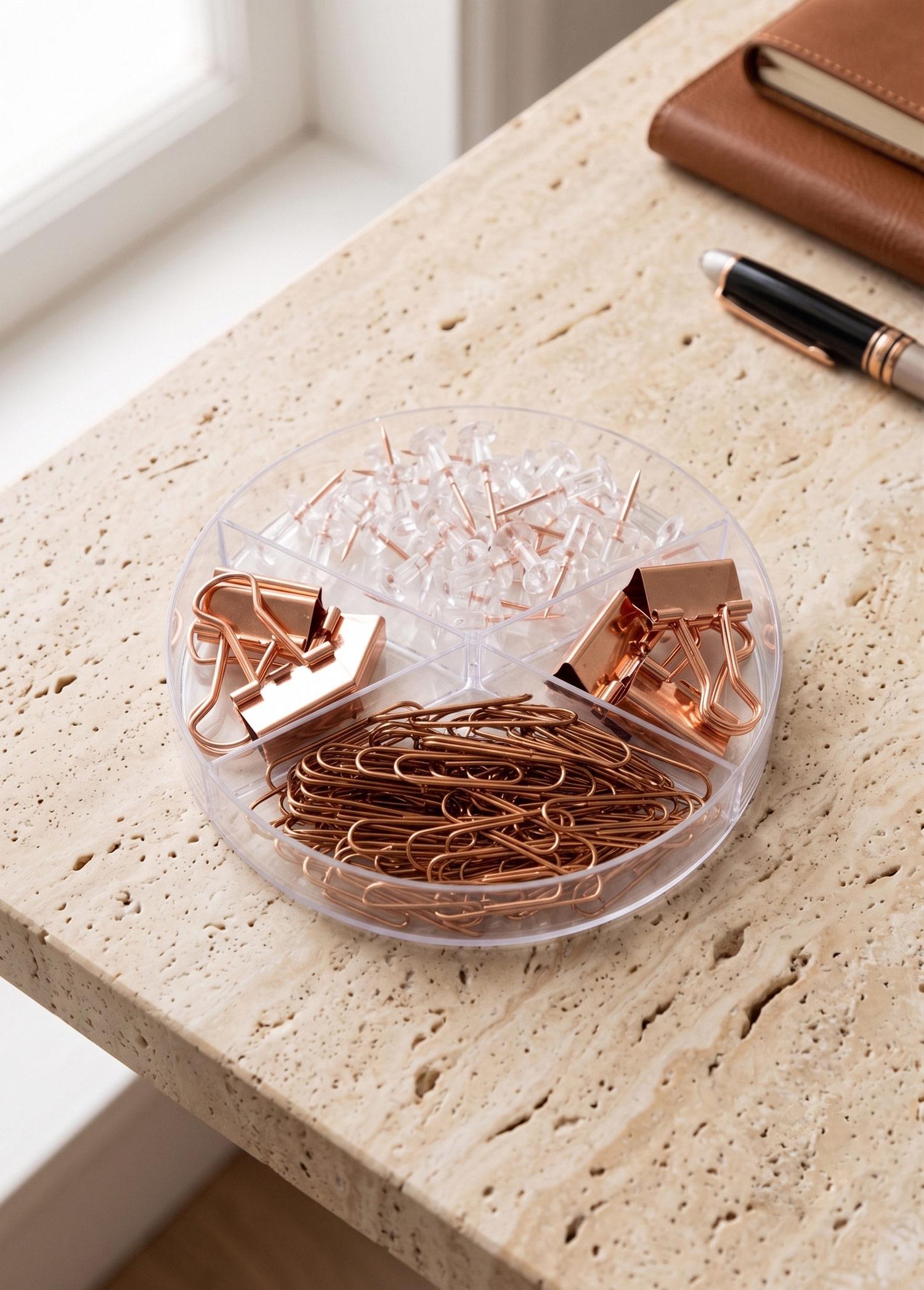 Ataç Raptiye Klips Seti Rose Gold