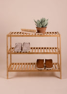Bambu 3 Katlı Düzenleyici Dolap Raf Ayakkabılık 70X59X26 Cm