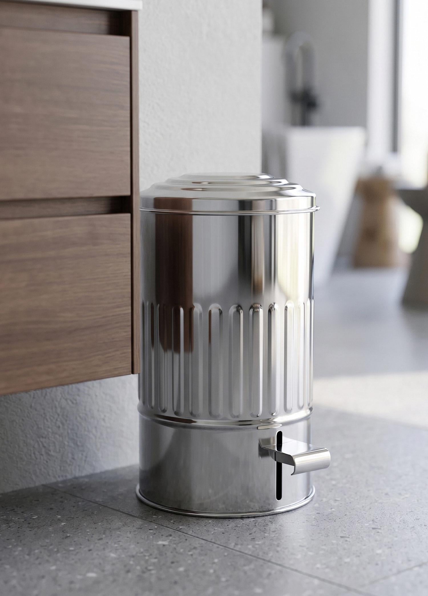 Banyo Çöp Kovası Krom 5 Lt