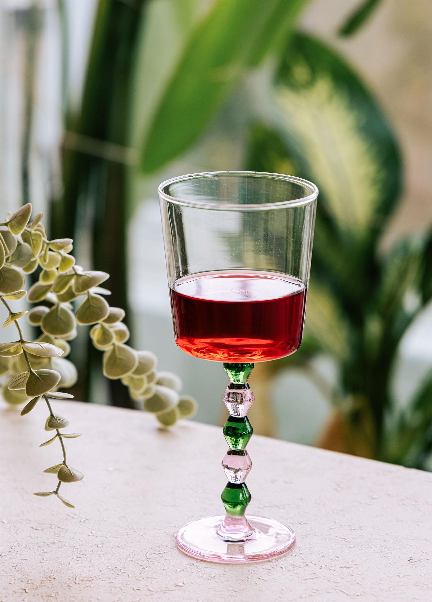 Bead Şarap Kadehi Yeşil 300 Ml