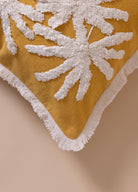 Bohem Palmiye Desenli Kırlent Hardal 45 X 45 Cm