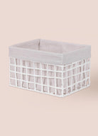 Braid Hasır Organizer Sepet Beyaz 30X22X19 Cm