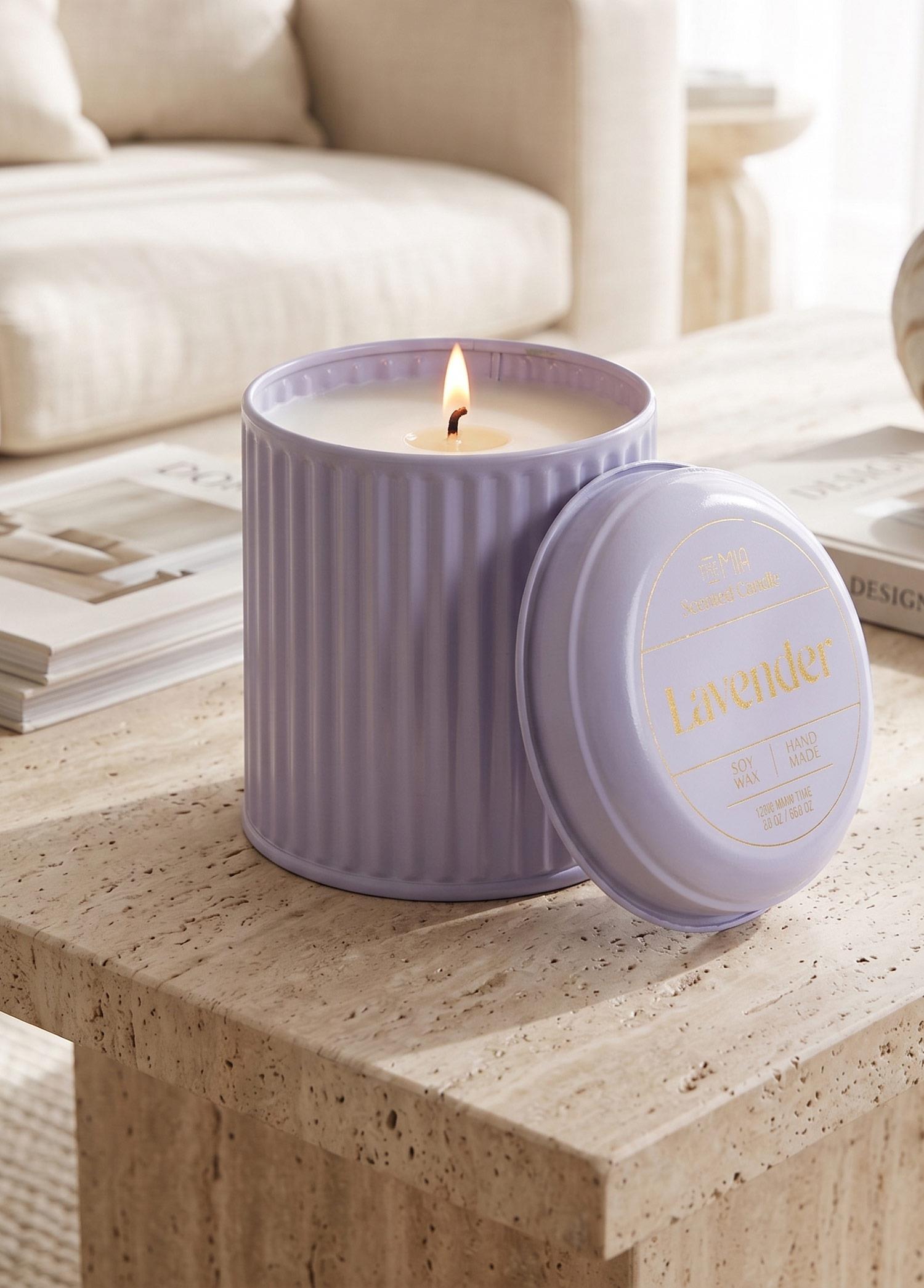 Calm Lavanta Kokulu Lila Kapaklı Mum 830 Gr 12X10