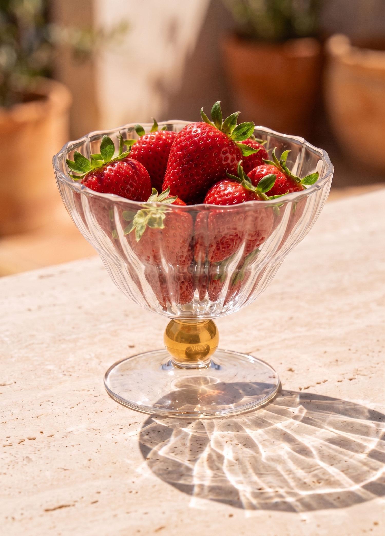 Cam Dondurmalık Ve Tatlı Sunum Kasesi Gold 240 Ml