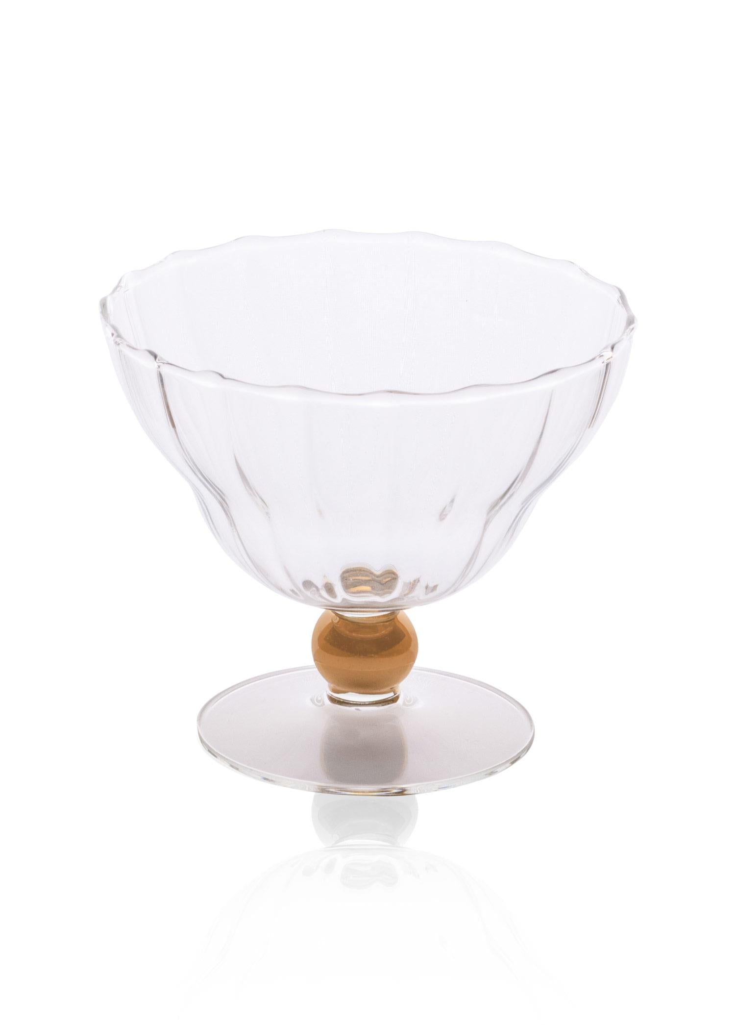 Cam Dondurmalık Ve Tatlı Sunum Kasesi Gold 240 Ml