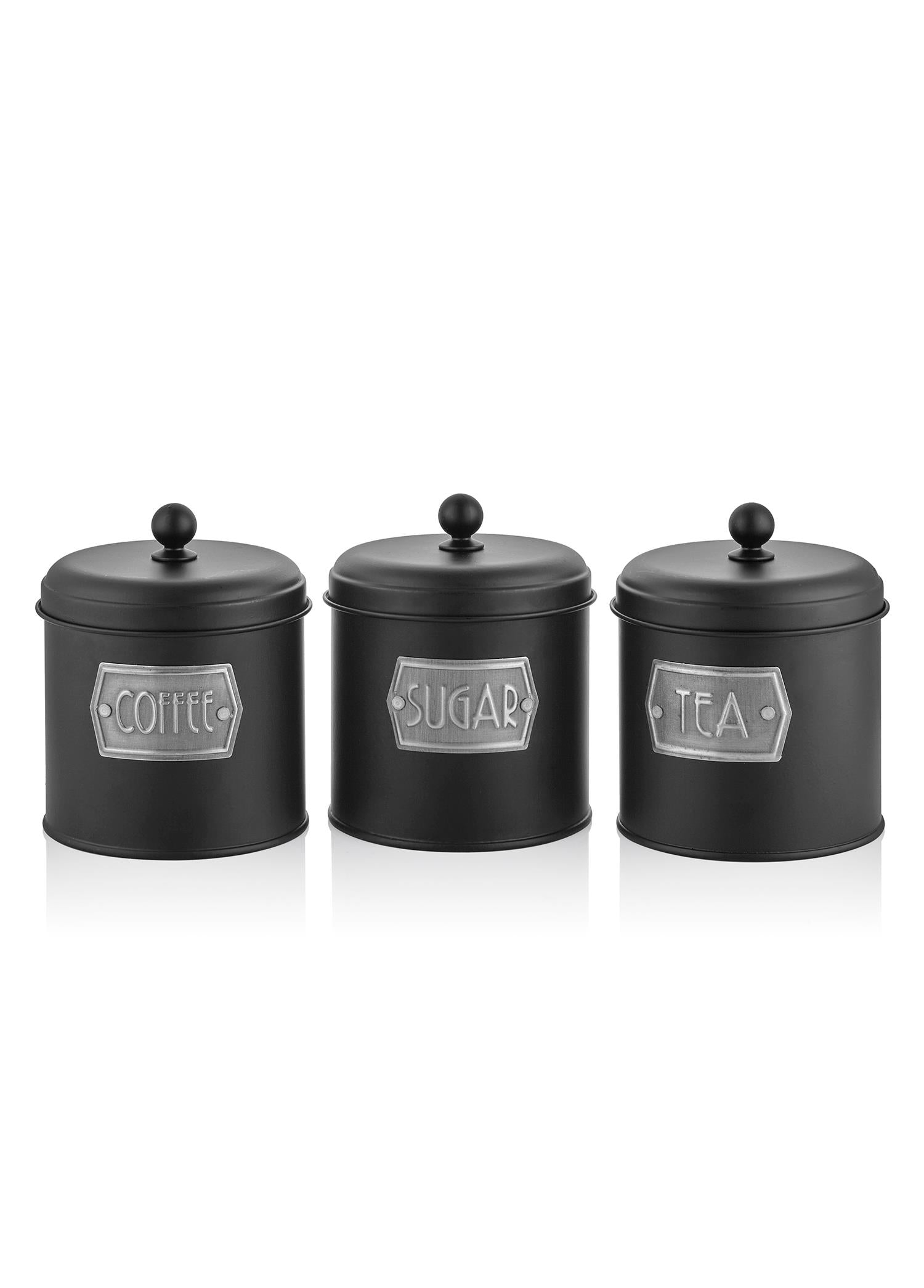 Çay Şeker Kahve Kavanozu Siyah 1,30 Lt Mgl0023