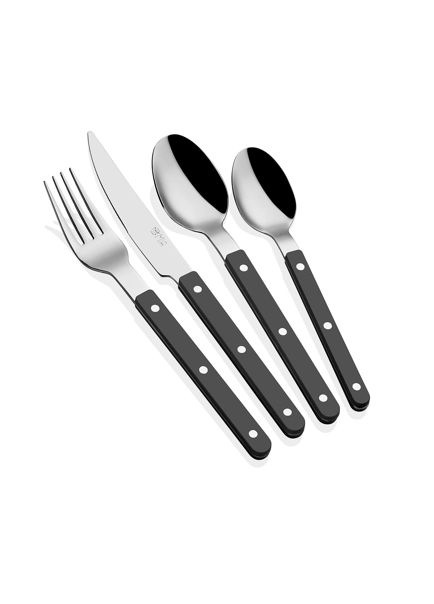 Comida Çatal Kaşık Bıçak Takımı Siyah 24 Parça