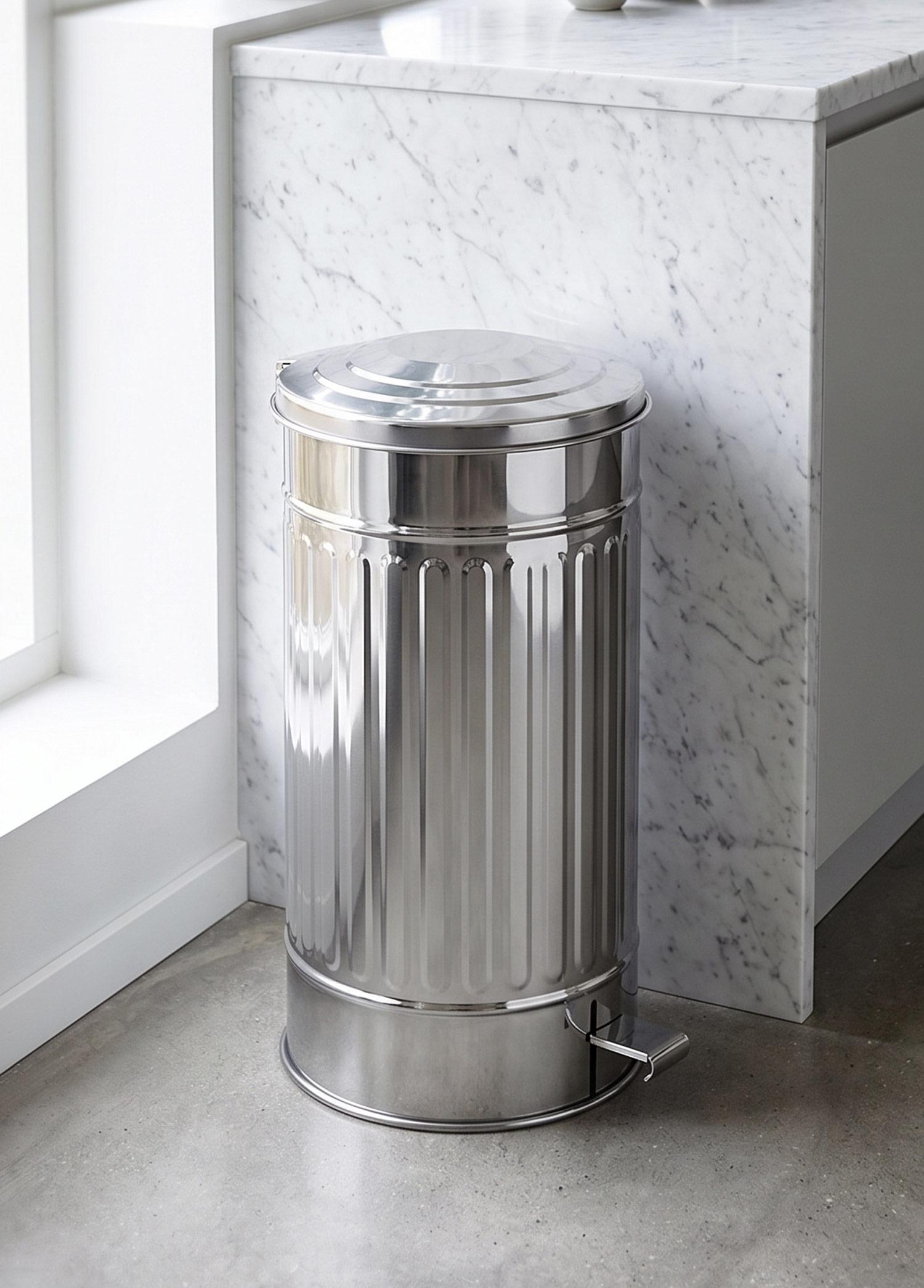 Çöp Kovası Krom 24 Lt