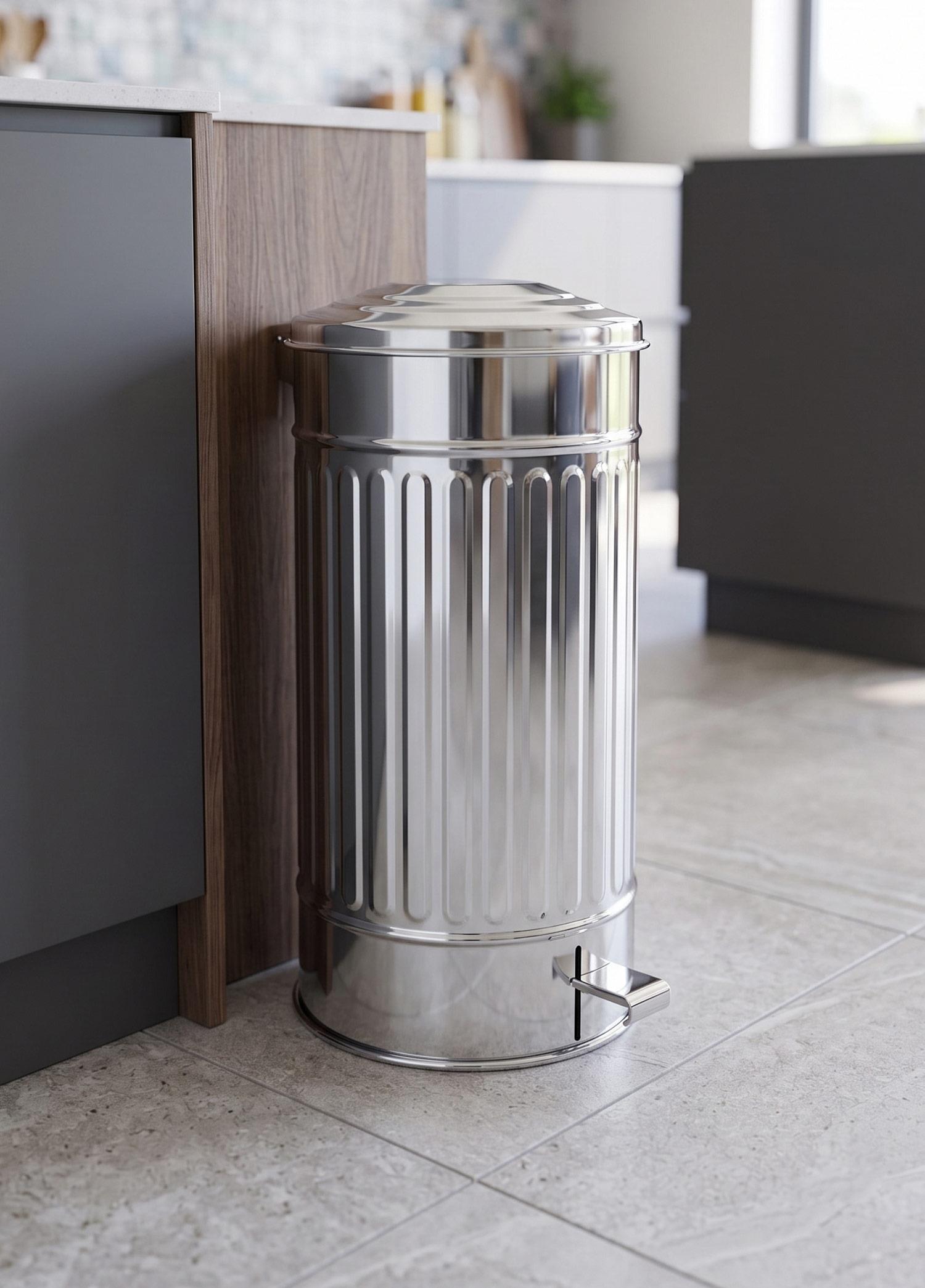 Çöp Kovası Krom 24 Lt