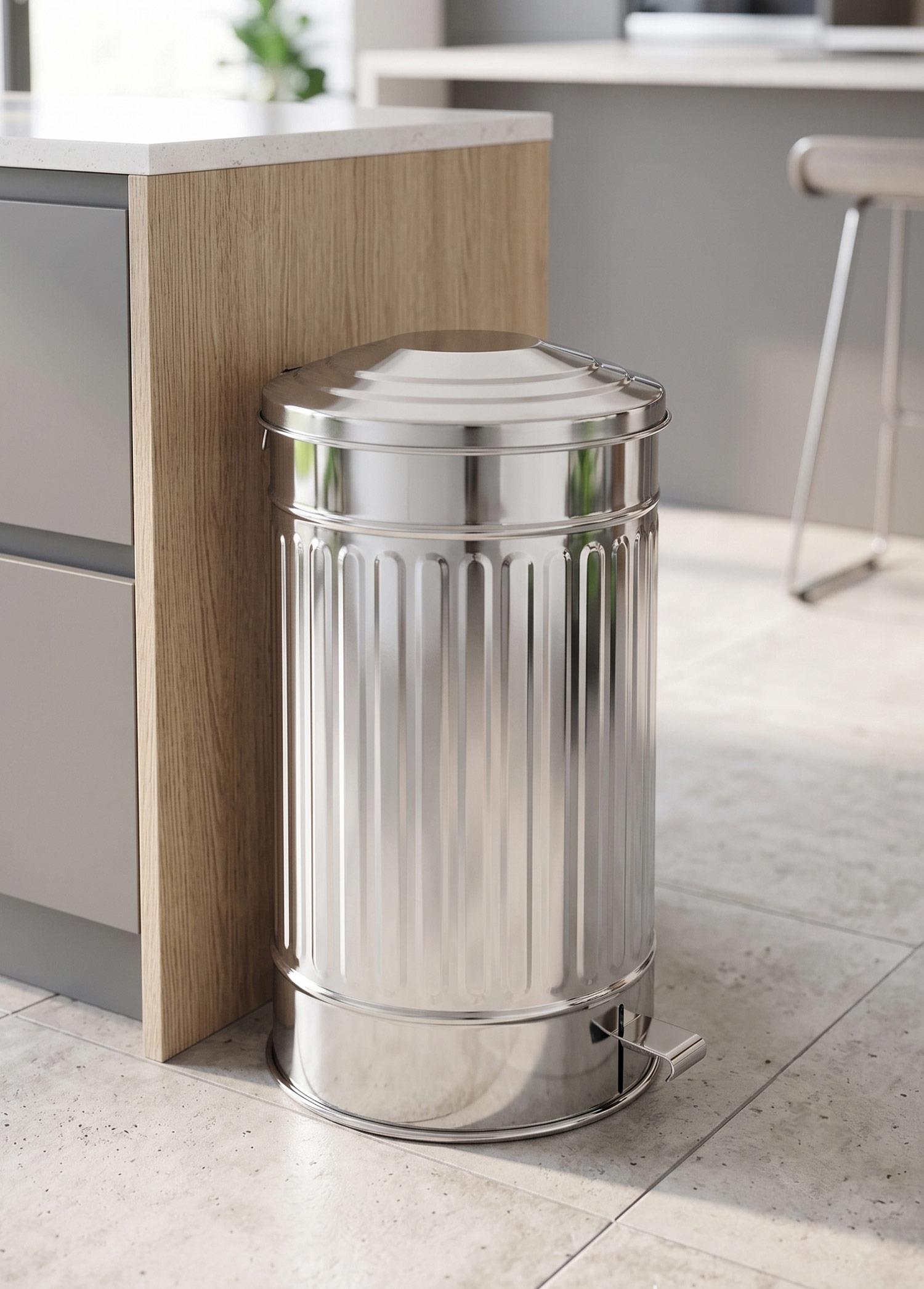 Çöp Kovası Krom 37 Lt