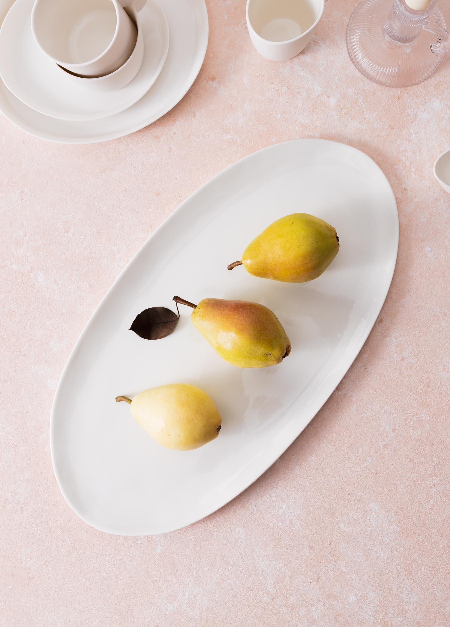 Cotta Limoges Oval Servis Tabağı Beyaz 43X22 Cm