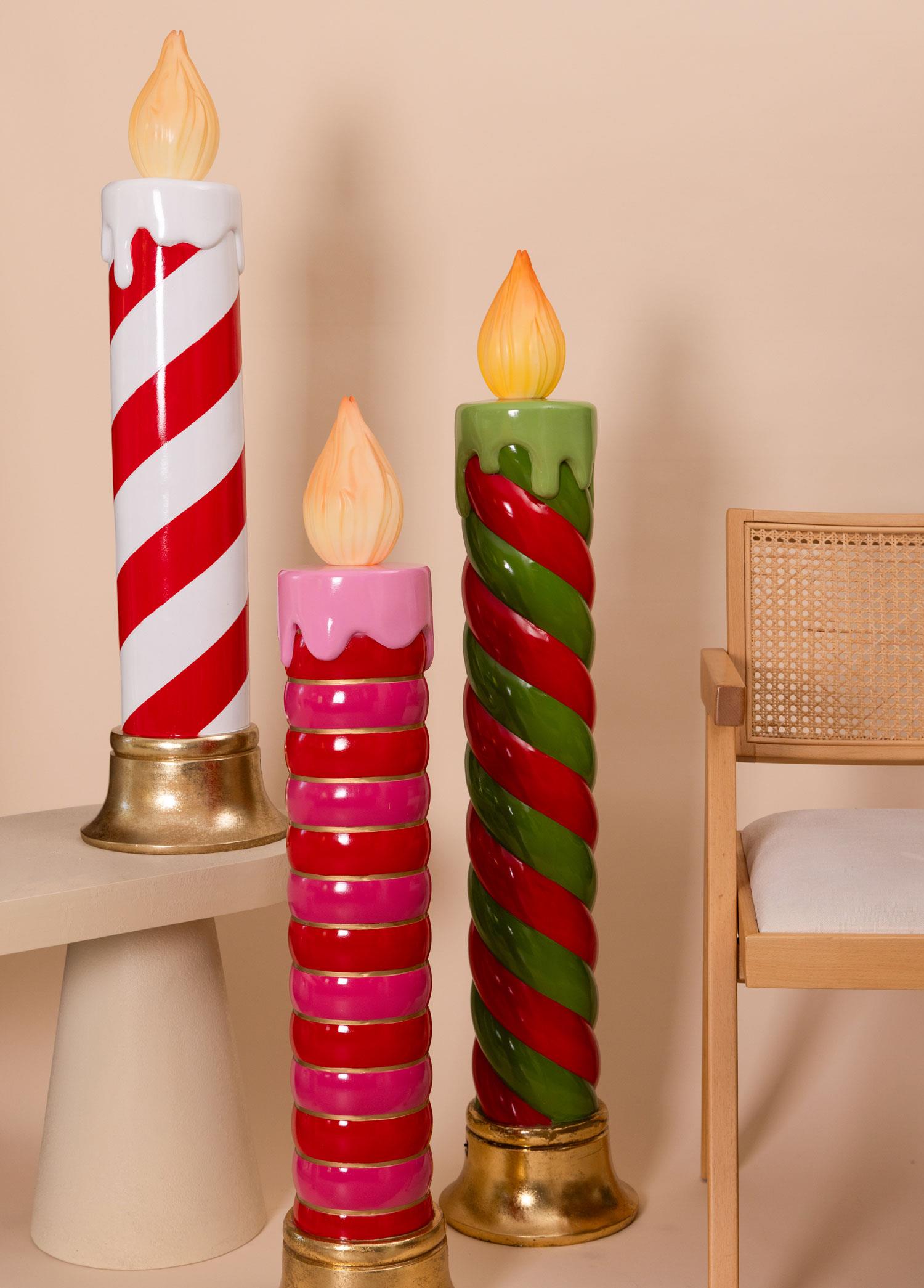 Dekoratif Led Işıklı Mum 25X25X97 Cm