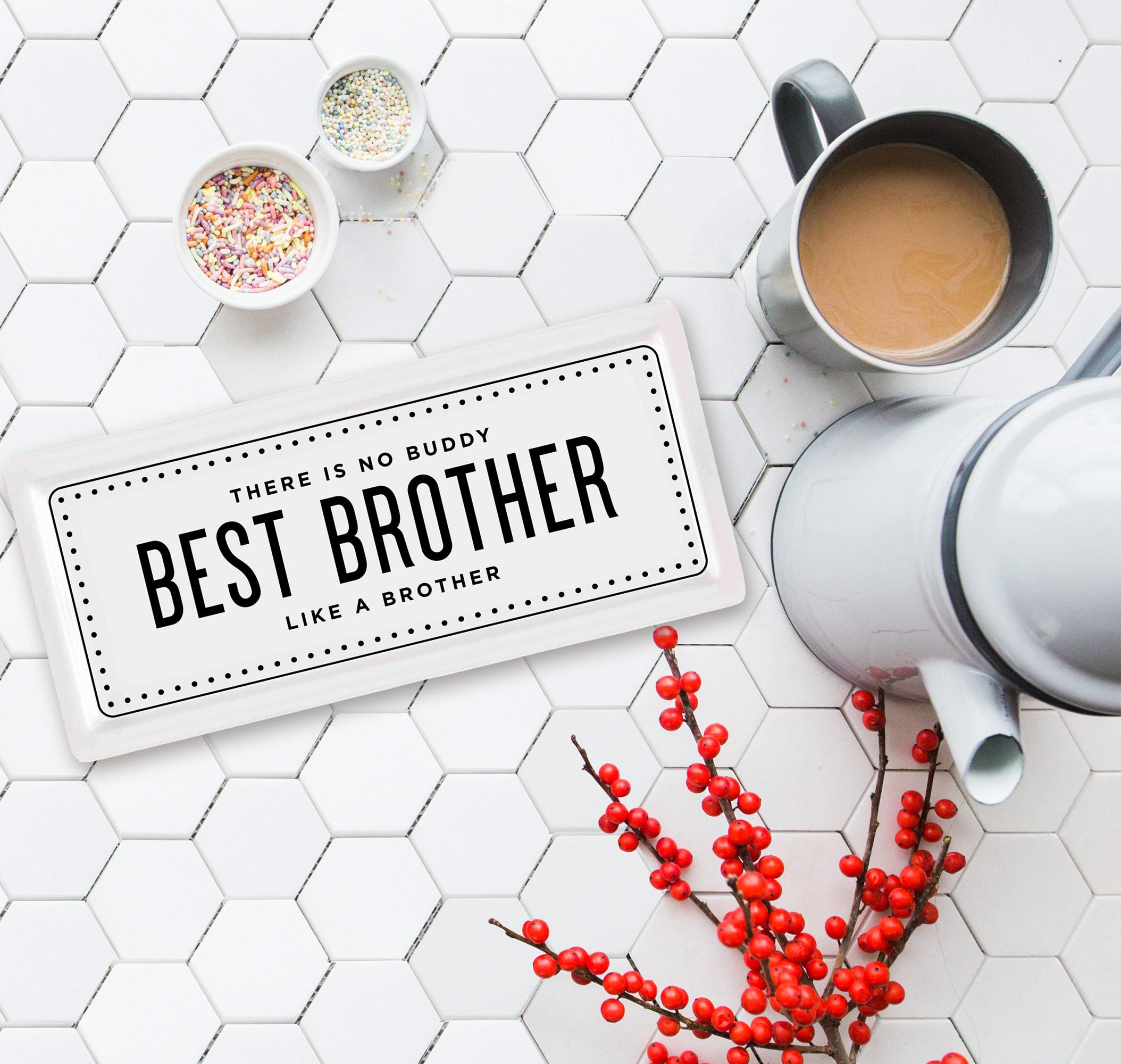 Dikdörtgen Servis Tabağı Best Brother - 35 X 16 Cm