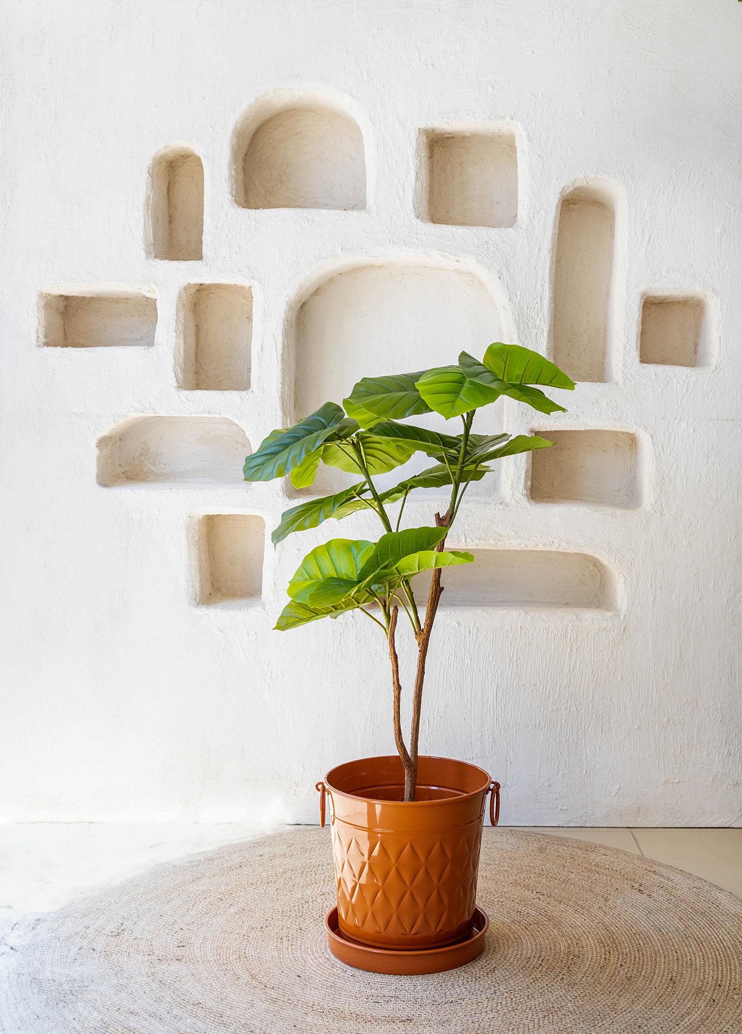 Ficus Umbellata Yapay Ağaç Yeşil 4 Dallı 120 Cm