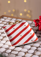 Fiyonk Figürlü Servis Tabağı Beyaz Çizgili 22X17Cm