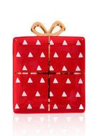 Fiyonk Figürlü Servis Tabağı Krımızı 22X17 Cm
