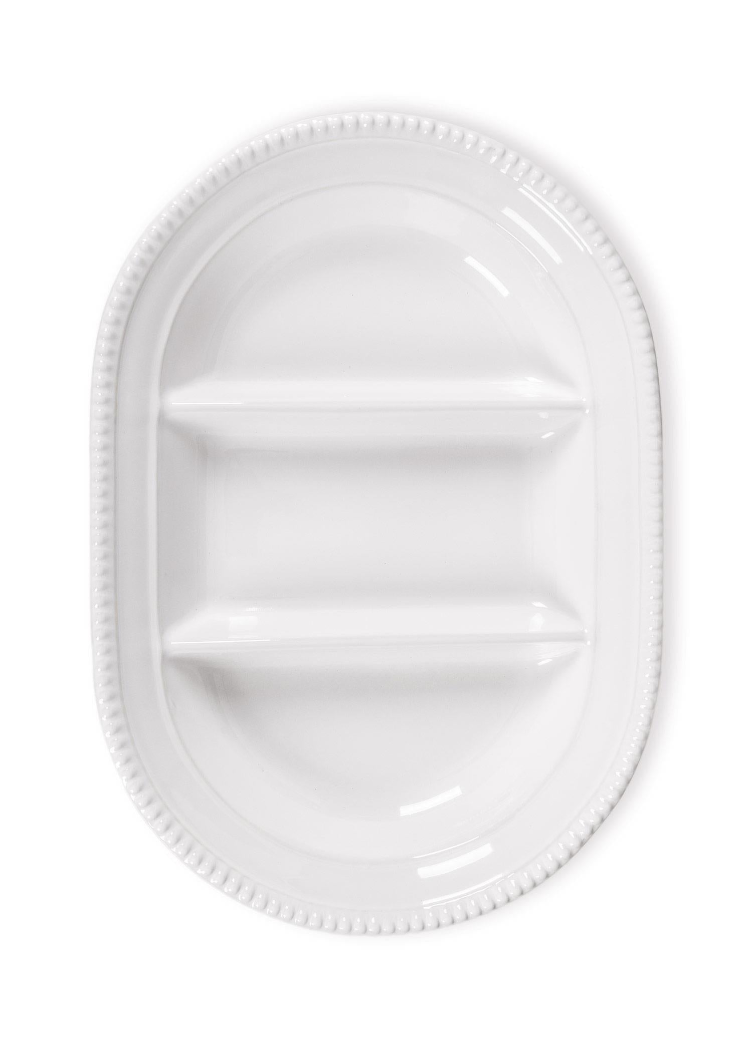 Grande Servis Tabağı 3 Bölmeli Beyaz 42 Cm