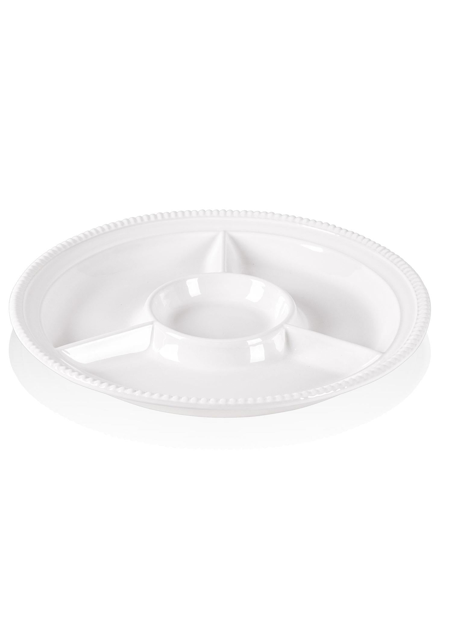 Grande Servis Tabağı Bölmeli Beyaz 39 Cm