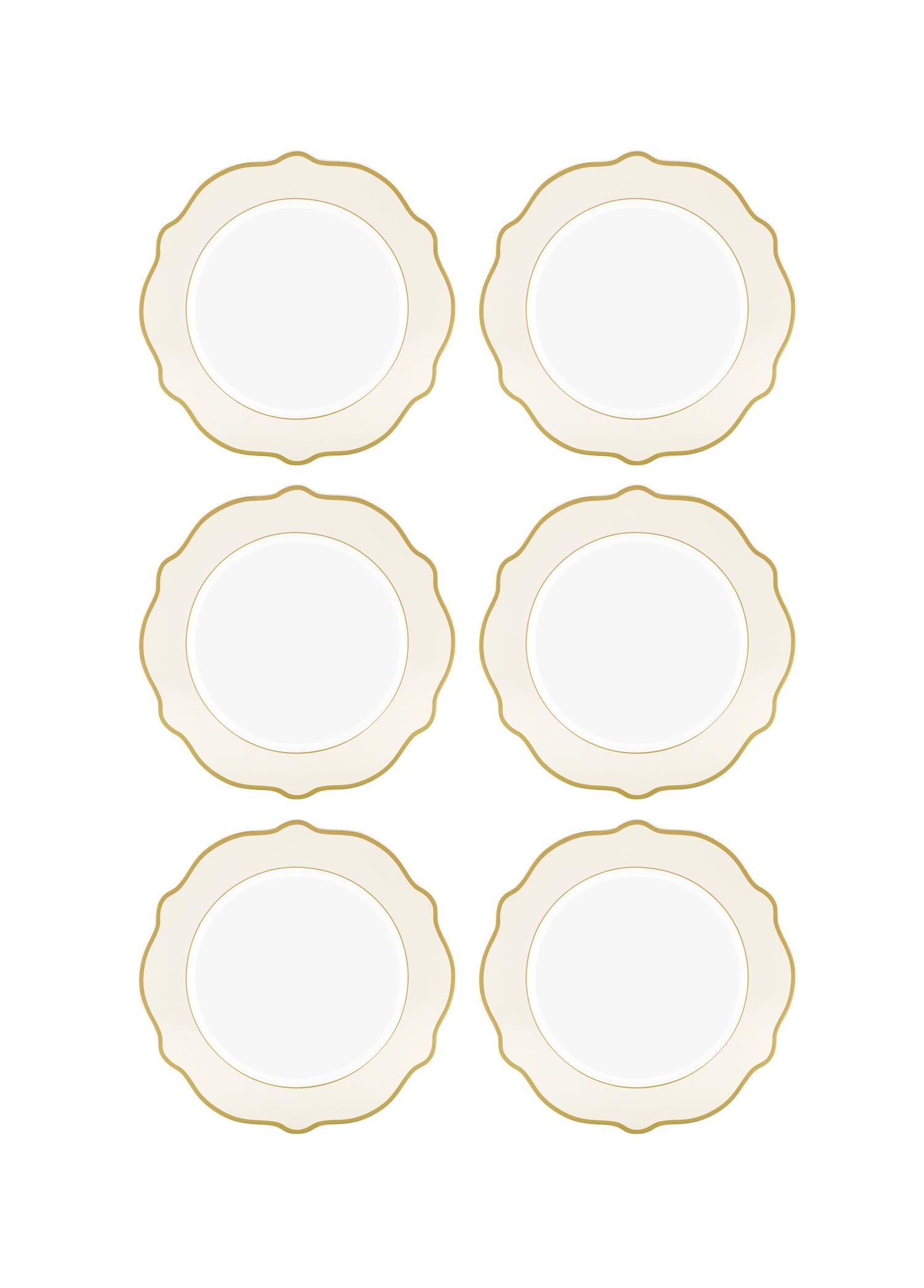 Jaswely Pasta Tabağı 6 Parça Krem 21 Cm