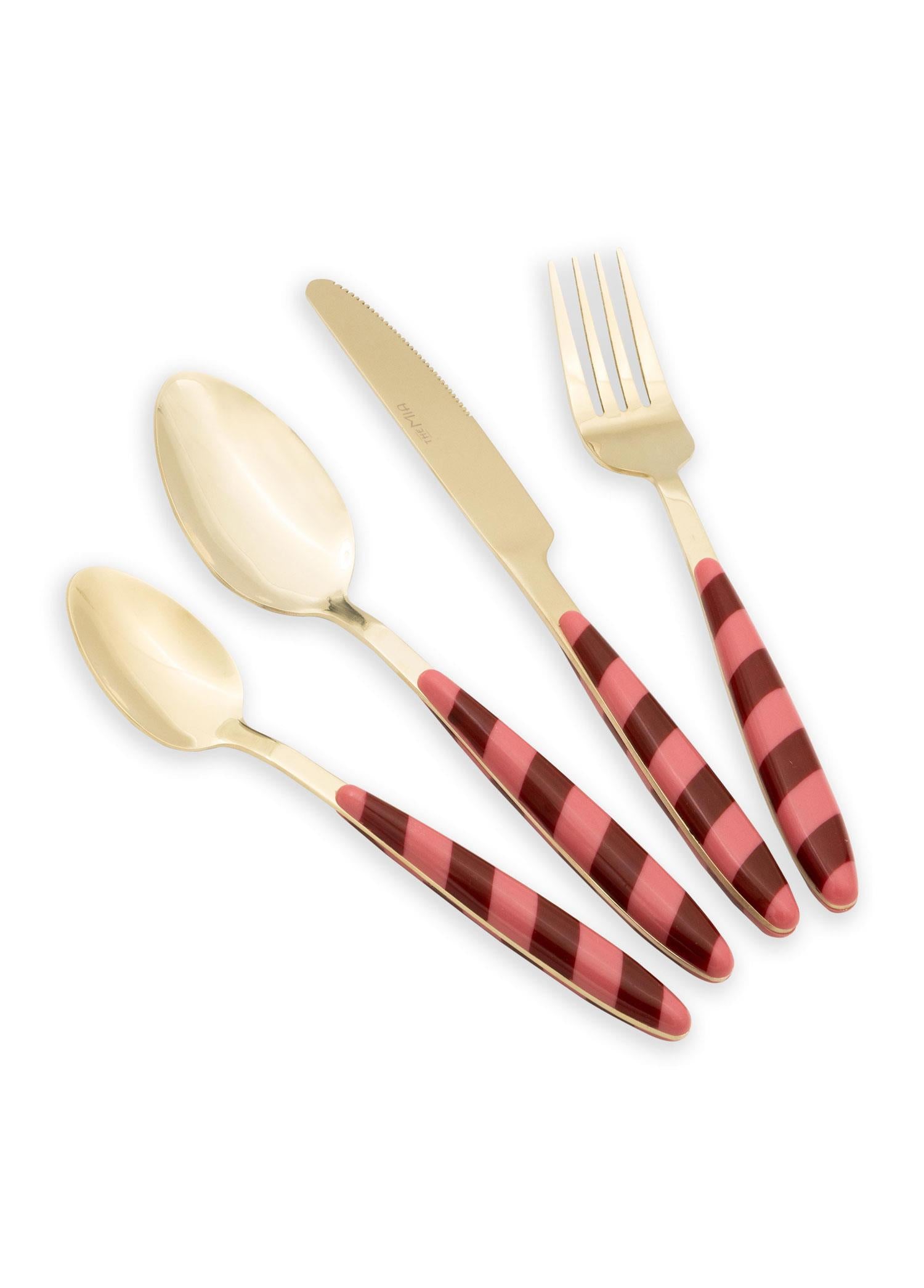 Joy Çatal Kaşık Bıçak Takımı Pembe Gold 24 Parça