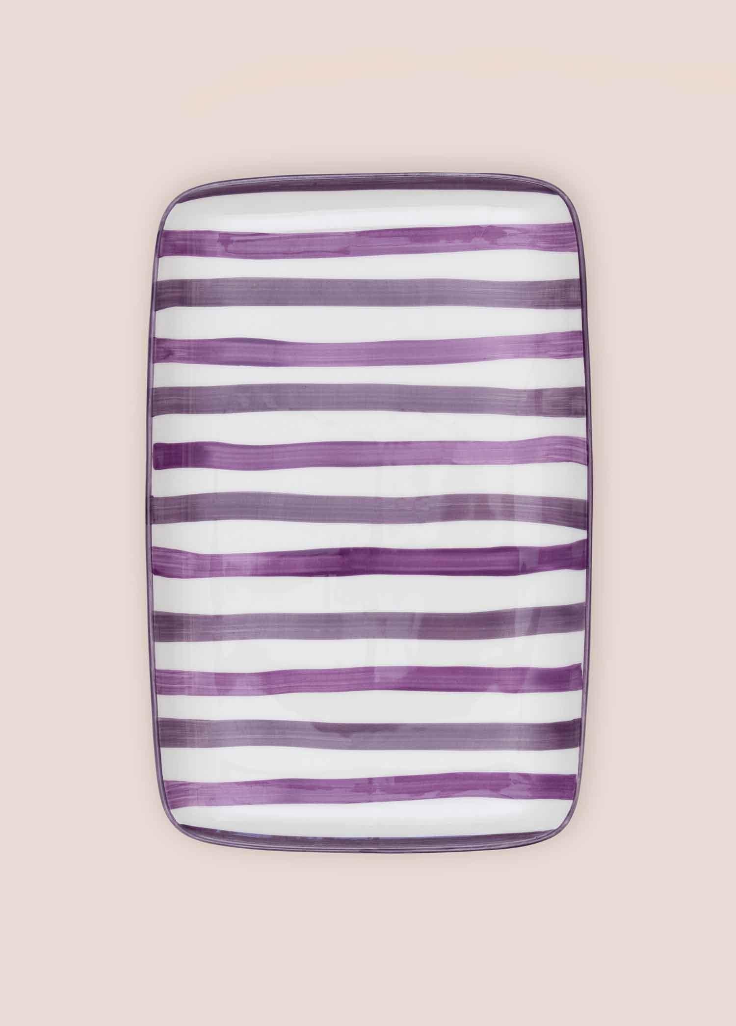 Joy Dikdörtgen Servis Tabağı Mor 33X21 Cm