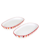Joy Oval Servis Tabağı 2Li Set Kırmızı 17X30X4 Cm