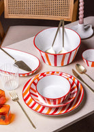 Joy Oval Servis Tabağı 2Li Set Kırmızı 17X30X4 Cm