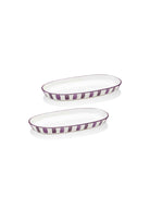 Joy Oval Servis Tabağı 2Li Set Mor 17 Cm