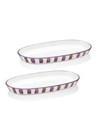 Joy Oval Servis Tabağı 2Li Set Mor 17X30X4 Cm