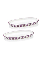 Joy Oval Servis Tabağı 2Li Set Mor 23 Cm